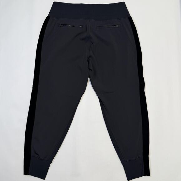 Athleta Jogger Pants Womens XL Black High Rise Rib Waist Zip Pockets Stretch - Picture 5 of 13